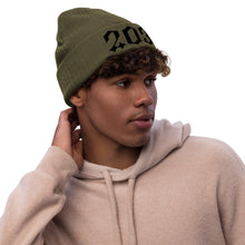 Load image into Gallery viewer, 203 Embroidered Ribbed knit beanie
